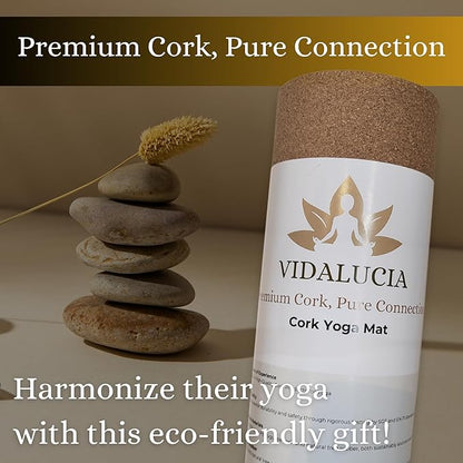 Cork Yoga Mat - 5mm Extra Large 72"x26" Non-Slip Yoga Mat with FSC Certified Portuguese Cork & Natural Rubber Base – Hot Mat for Home & Studio – yoga mat cork