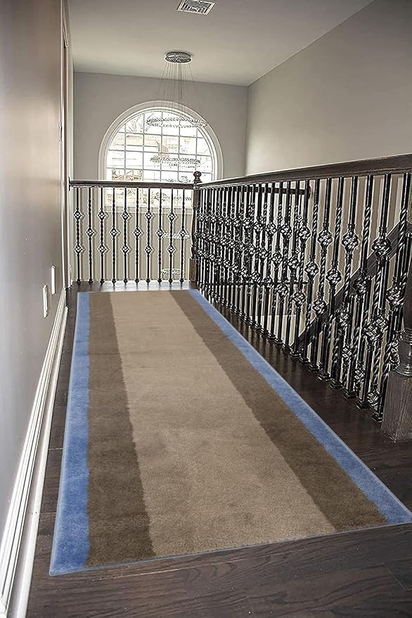 Washable Custom Size Runner Rug Brick Geometric Design Extra Long Runner Rugs for Hallways 26 Inch Wide x Pick Your Size by Feet Slip Skid Resistant Rubber Back (Brick Grey, 40 ft x 26 in)