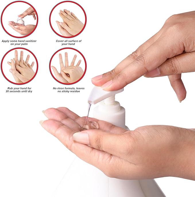 Latalia large Hand Sanitizer Pump 128 fl oz – Pack of 4 with 80% Alcohol Moisturizing Hand Sanitizer Refill Gallon for Home & Office, Unscented Clean Gel, Drying & Non-Sticky for Daily Hand Hygiene