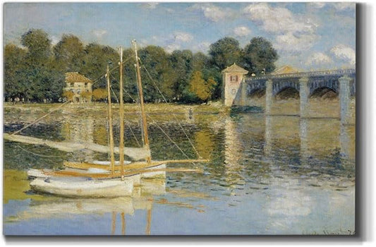 Wexford Home Home Decor Landscape Canvas Wall Art Abstract Floral Painting Modern Pictures Artwork Decoration for Living Room Kitchen Bathroom Office, Ready to Hang, the-bridge, 24x36
