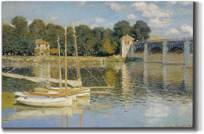 Wexford Home Decor Landscape Canvas Wall Art Abstract Floral Painting Modern Pictures Artwork Decoration for Living Room Kitchen Bathroom Office Ready to Hang The-Bridge 32x48