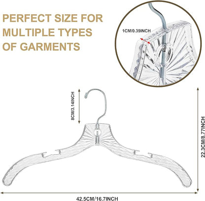 Clear Cut Plastic Hangers 100 Pack for Shirts Coats and Dresses