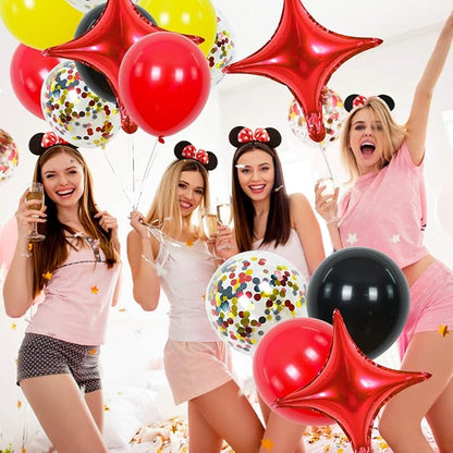 18inch Star Shape Foil Mylar Balloon,30 pcs Red Four Angle Star Balloons for Birthday Party,Wedding,Valentine's Day, engagement party，Christmas,Baby Shower Backdrops Decorations ﻿