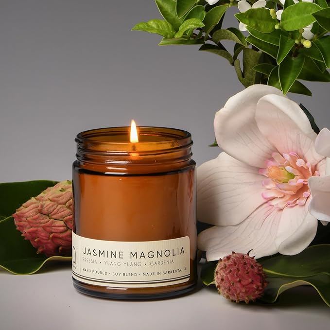 Bia Candle Co Soy Blend Candle, Gardenia, Magnolia & Jasmine – Clean Soy Wax, Lead-Free Wick, Vegan, Made in USA – Jasmine Magnolia, 7 oz