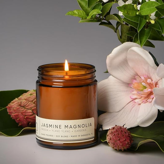 Bia Candle Co Soy Blend Candle, Gardenia, Magnolia & Jasmine – Clean Soy Wax, Lead-Free Wick, Vegan, Made in USA – Jasmine Magnolia, 7 oz