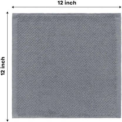 Artoid Mode Ring Spun Cotton Grey Dishcloth Kitchen Towels, 12x12 Inch Ultra Soft Absorbent Quick Drying Household Cleaning Kitchen Rags Set of 4