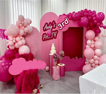 154pcs Hot Pink Balloons Different Sizes 18/12/10/5 Inch Party Balloons arch Kit for Valentine's Day Birthday Baby Shower Wedding Princess Theme Party Decoration