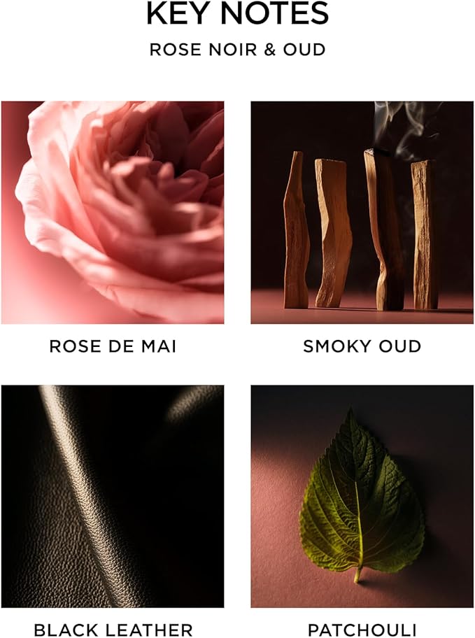 NEST New York Scented Classic Candle, Rose Noir & Oud - 8.1 oz - Up to 60-Hour Burn Time - Reusable Glass Vessel