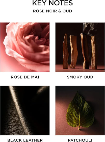 NEST New York Scented Classic Candle, Rose Noir & Oud - 8.1 oz - Up to 60-Hour Burn Time - Reusable Glass Vessel