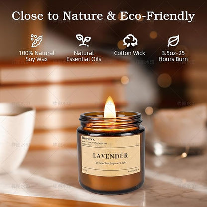 9 Pack Soy Candles for Home Scented |（Vanilla/Amber/French Vanilla） Long-Lasting 270 Hours, Natural Scented Candles Gift for Women & Men, Birthday, Mother’s Day, Christmas, Thanksgiving