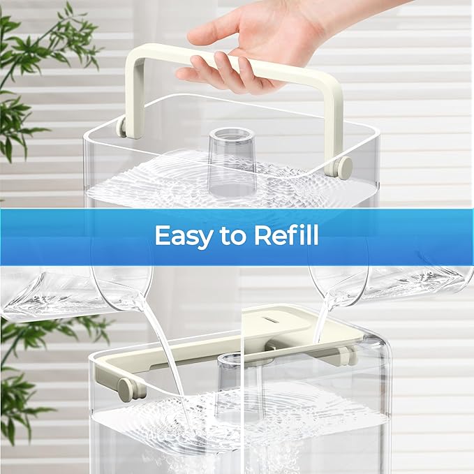 CHIVALZ Humidifiers for Bedroom, 6L Cool Mist Humidifiers for Baby Nursery, 26dB Quiet, 50H Runtime, Top Fill Humidifier for Large Room, Home, Plants, Nightlight, Oil Diffuser 1 Pack CreamyYellow