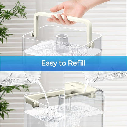 CHIVALZ Humidifiers for Bedroom, 6L Cool Mist Humidifiers for Baby Nursery, 26dB Quiet, 50H Runtime, Top Fill Humidifier for Large Room, Home, Plants, Nightlight, Oil Diffuser 1 Pack CreamyYellow