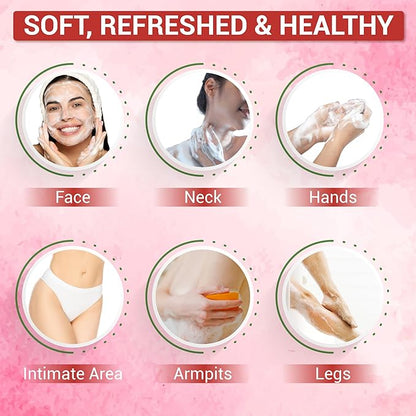 2 Pcs Rose Herbal Soap Bars with Cymbopogon Martinii Scent and Lonicera Japonica, Moisturizing Soap Bars, Bath Body and Face Soap, Rosa Cleanser Soap Bar, Soap for Men, Women, Teen and All Skin Types