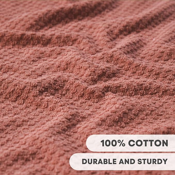 Artoid Mode Ring Spun Cotton Red Kitchen Dish Towels, 15x25 Inch Ultra Soft Absorbent Quick Drying Household Cleaning Tea Towels Bar Towels Set of 4