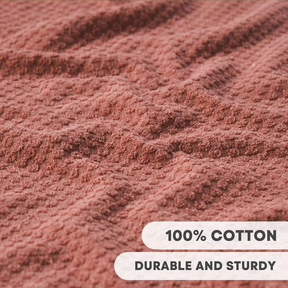 Artoid Mode Ring Spun Cotton Red Dishcloth Kitchen Towels, 12x12 Inch Ultra Soft Absorbent Quick Drying Household Cleaning Kitchen Rags Set of 6
