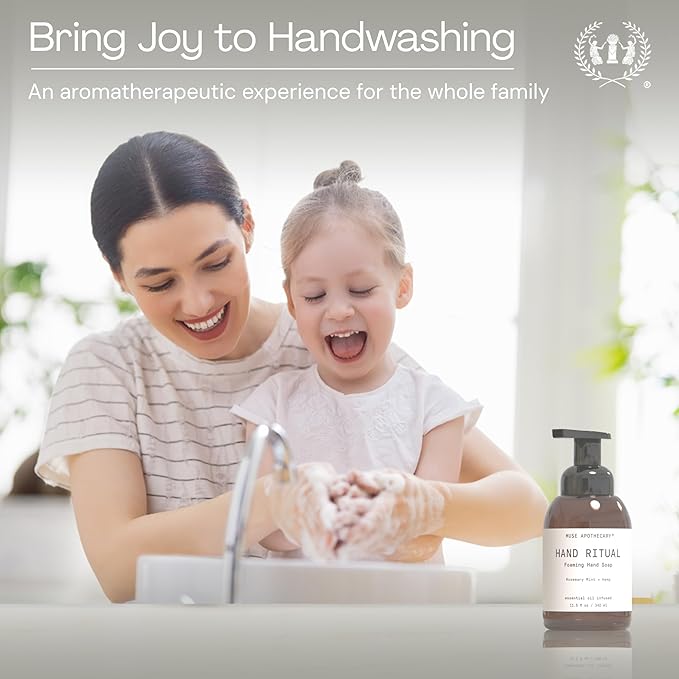 Muse Apothecary Hand Ritual - Aromatic and Nourishing Foaming Hand Soap, Infused with Aromatherapy Essential Oils - USDA Certified Biobased - 11.5 oz, Bergamot + French Lavender + Sandalwood, 3 Pack