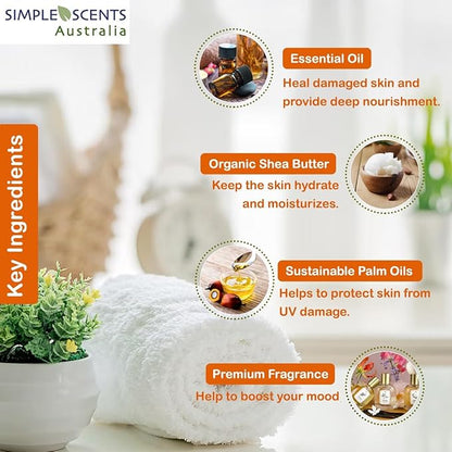 Orange Zest Scented Natural Soap Bars (5 Bars), 3.5oz Moisturizing French Triple Milled Soap Bars Enriched with Shea Butter - Pure Plant Oil Bath & Body