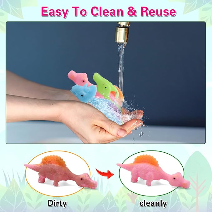 20 Pcs Slingshot Dinosaur Finger Toys, Valentines Classroom Gifts Flying Dinosaur Party Favors for Kids, Sticky Rubber Dino Catapult Fidget Toys, Funny Gag Gifts for Boys Girls