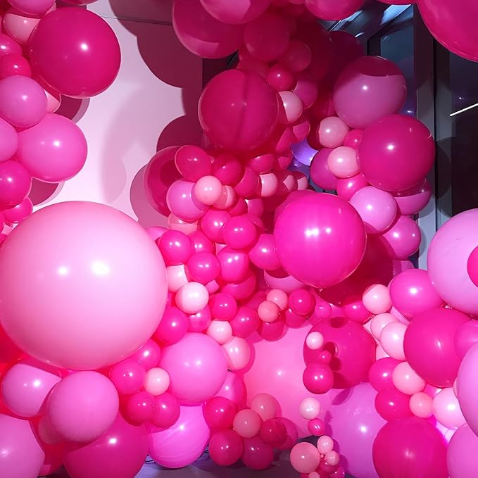 Hot Pink and Baby Pink Balloons, 60 Packs 12 Inch Premium Pink Latex Balloon with Confetti Balloon for Valentine's Day, Birthday, Baby Shower, Wedding, Princess Theme Party Decoration