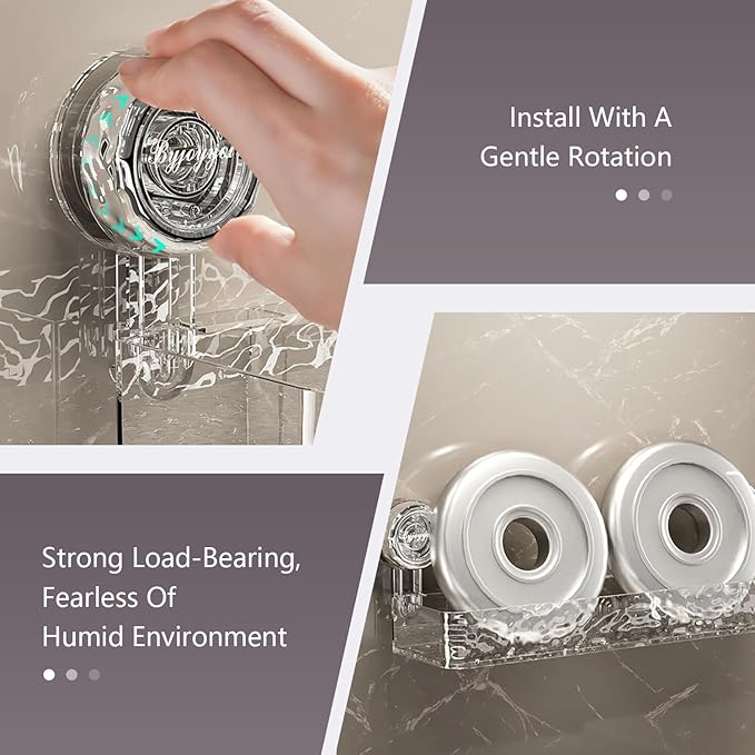 Corrugated Suction Cup Storage Holder,Movable Shower Shelf Suction Cup,Shower Caddy Large Organizer Bathroom,No-Drill Wall Mounted Bathroom Storage Rack Shelf(White)