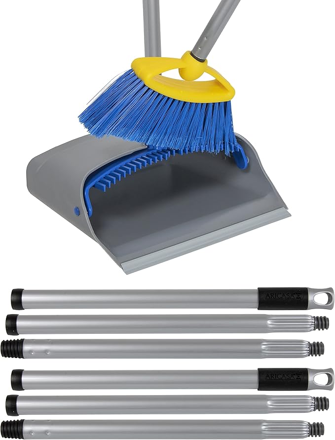Garbage Lift with Broom, Yellow, Grey and Blue, 45 cm