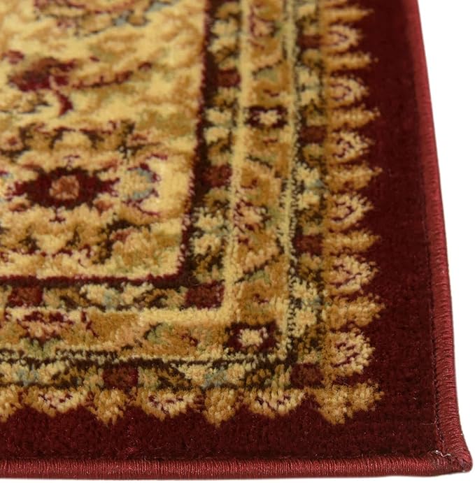 Rugs.com Aditi Collection Rug – 2' 7 x 13' Runner Red Low Rug Perfect for Living Rooms, Large Dining Rooms, Open Floorplans