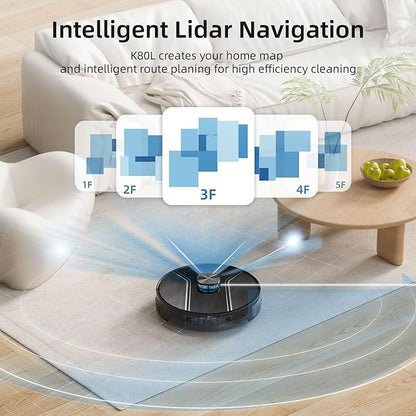 Robot Vacuum and Mop Combo, Robotic Vacuum Cleaner with Precision LiDAR Navigation, Multi-Floor Mapping, Ideal for Pet Hair, Hard Floors & Carpets, App & Voice Control, Aspiradora Robot