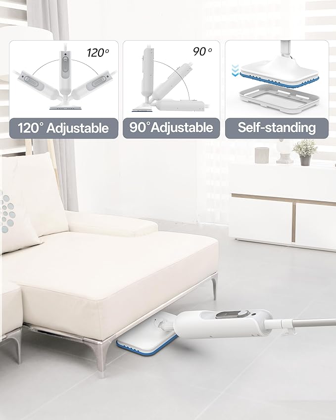 F2 Steam Mop,12-in-1 Handheld Steam Cleaner,Powerful Detachable Steam Mop for Floor Cleaning,360ML Tank,15FT Power Cable,Scrubbing Steam Cleaner for Home,Hardwood,Tile,Grout,Furniture-White