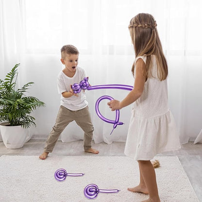 Metallic Pruple 260 Balloons Premium Long Twisting Animals Magic Balloons for Birthday Kids Wedding Party Supply 100pcs