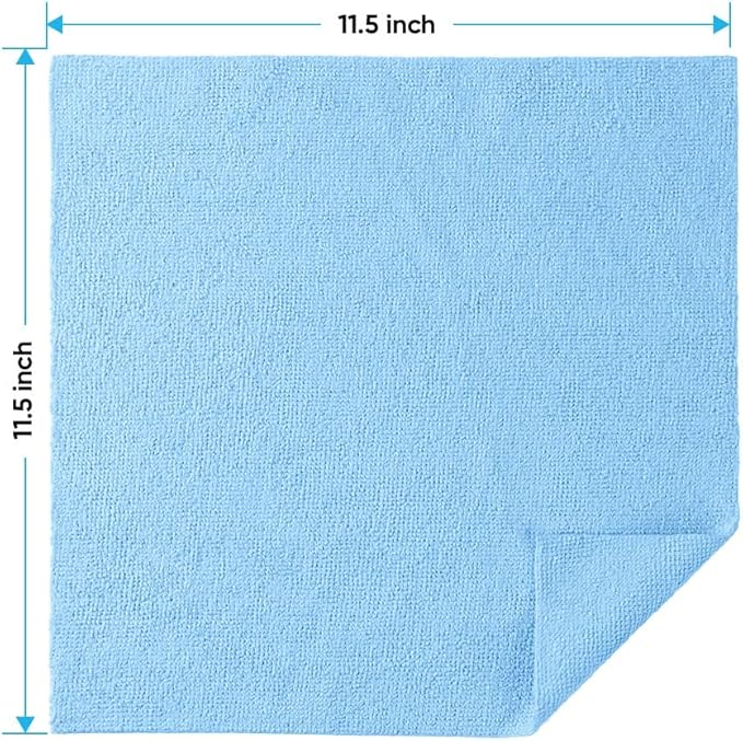 HOMEXCEL Blue Microfiber Cleaning Cloths 20 Pack, Highly Absorbent, Lint & Scratch-Free Cleaning Rags for House Kitchen, Microfiber Towels for Car 11.5 x 11.5 inch