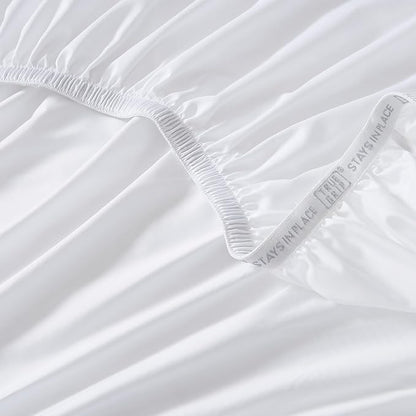 Linen Closet Luxury Cotton 1200 Thread Count Hotel Luxury 4-Piece Sheet Set, Full, White