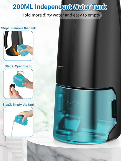Rechargeable Window Vac, Electric Window Vacuum Squeegee, with 11 in. Squeegee Blade & 200ml Water Tank, Cordless Window Vacuum Cleaner Set for Cleaning Windows, Shower Doors, Mirrors, Tiles