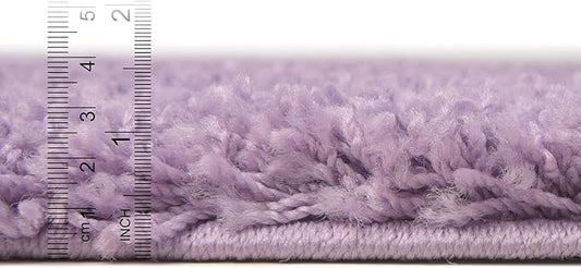 Unique Loom Solid Shag Collection Area Rug (3' 3" x 5' 3" Rectangle, Lilac)