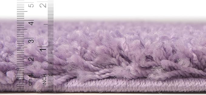 Unique Loom Solid Shag Collection Area Rug (2' 6" x 13' 1" Runner, Lilac)