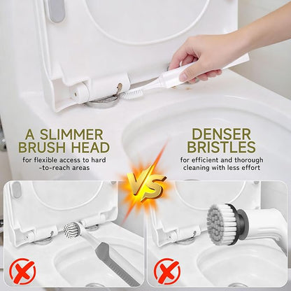 Electric Crevice Cleaning Brush, IPX7 Waterproof Grout Scrub Brush with 2 Replaceable Heads, Power Shower Scrubber for Kitchen, Bathroom, Window Track & Tight Gaps Cleaning