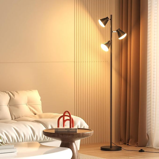 Floor Lamps for Living Room, 36W LED Floor Lamp Standing Lamp with Foot Switch, 3 Color Temperatures Living Room Lamps, 3 Rotatable Light Modern Floor Lamps for Living Room Bedroom Office