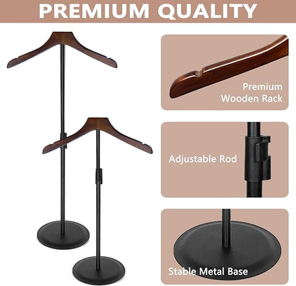 4 Pack Shirt Display Stand 35" Height Adjustable Shoulder Stand Shirt Rack, T Shirt Display Stand for Shops, Steaming Clothes Holder, Black