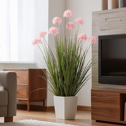 36in Lifelike Artificial Tall Grass Plant with 9 Lifelike Dandelion Flower and Non-Toxic,odorless Fake Tall Frass Plant Fake Plants for Indoor Decoration,Home Decor