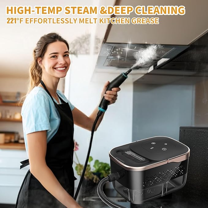 Handheld Steam Cleaner,15s Heat-Up,42.27oz Tank,6-Level Adjustable,2500W Portable Steamer for Cleaning with 11PCS Accessories,Steam Cleaner for Home,Car,Kitchen,Bathroom,Furniture,Floor,Grout