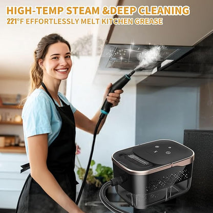Handheld Steam Cleaner,15s Heat-Up,42.27oz Tank,6-Level Adjustable,2500W Portable Steamer for Cleaning with 11PCS Accessories,Steam Cleaner for Home,Car,Kitchen,Bathroom,Furniture,Floor,Grout