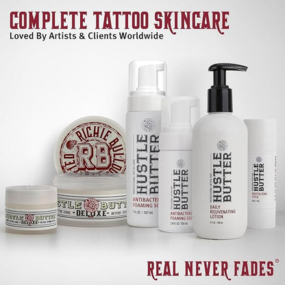 Hustle Bubbles Tattoo Aftercare - Antibacterial Foaming Tattoo Soap for New Tattoos and Piercings - TSA Approved - Vegan, Cruelty Free - 3.4 fl oz
