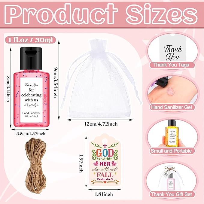 Frienda 24 Sets Black Wedding Hand Sanitizer Gift Set Travel Size Hand Sanitizers Gift Bulk Mini Sanitizer for Homeless Nursing Home Appreciation Gifts for Coworker