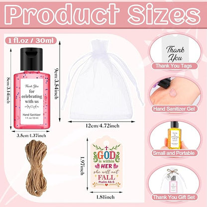 Frienda 24 Sets Black Wedding Hand Sanitizer Gift Set Travel Size Hand Sanitizers Gift Bulk Mini Sanitizer for Homeless Nursing Home Appreciation Gifts for Coworker