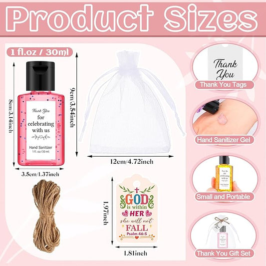 Frienda 24 Sets Black Wedding Hand Sanitizer Gift Set Travel Size Hand Sanitizers Gift Bulk Mini Sanitizer for Homeless Nursing Home Appreciation Gifts for Coworker