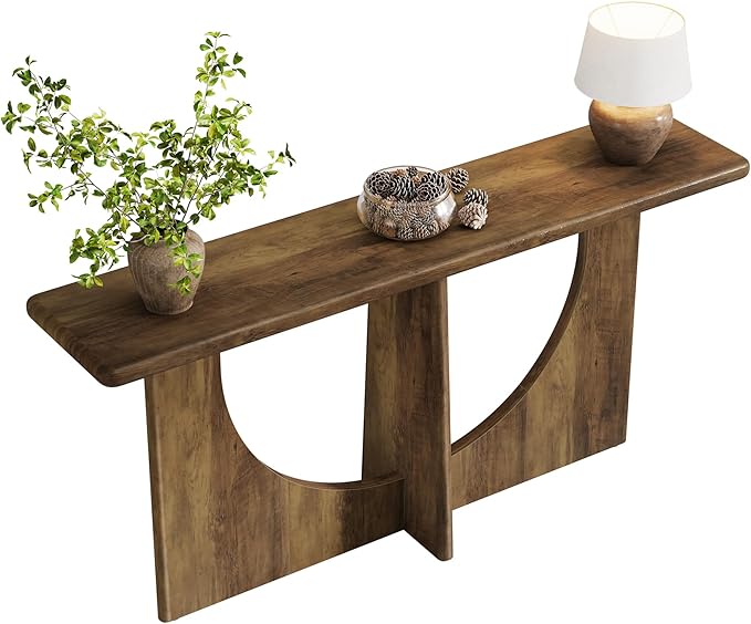 Tribesigns Console Table for Entryway, 71-Inch Farmhouse Entryway Table with Sturdy Geometric Frame, Extra Long Sofa Console Behind The Couch for Living Room, Foyer, Entrance, Rustic Brown