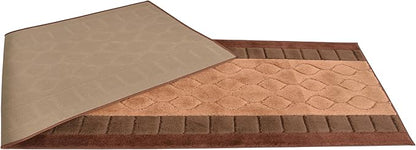 Washable Custom Size Runner Rug Trellis Circles Brown, (22 Feet Length x 26 Inch Width) Custom Cut Slip Resistant Rubber Backing Runner Rugs, Extra Long Runner Rugs for Hallways