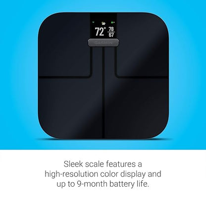 Garmin Index S2, Smart Scale with Wireless Connectivity, Measure Body Fat, Muscle, Bone Mass, Body Water% and More, Black (010-02294-02)