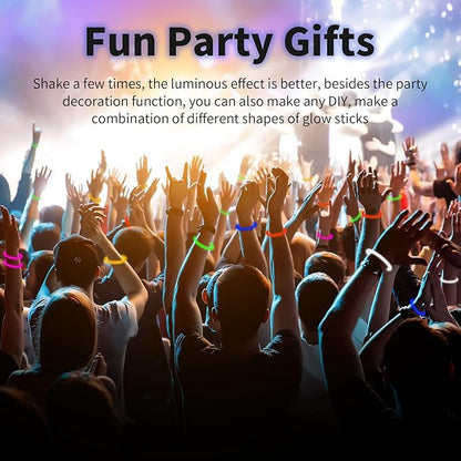 150 Pack 8” Purple Glow Sticks Bulk with 150 Connectors Neon Glow In The Dark Party favors Supplies for Holiday Birthday Party Decoration (Purple)