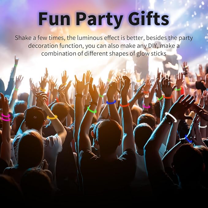 150 Pack 8” Red Glow Sticks Bulk with 150 Connectors Neon Glow In The Dark Party favors Supplies for Holiday Birthday Party Decoration (Red)