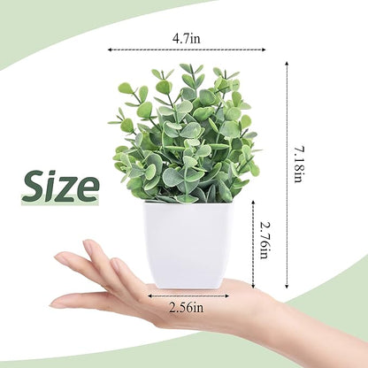 Der Rose 8 Pack Fake Plants Small Artificial Faux Potted Plants for Home Office Farmhouse Bathroom Bedroom Decor Indoor
